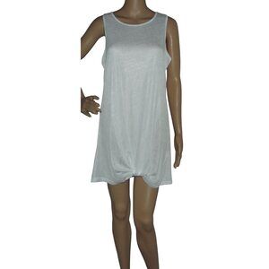 Swim Coverup Womens Size Small White slub knit twist hem swimsuit tank dress